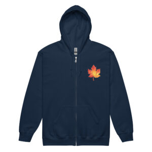 Women’s Zip Hoodie Harvest (maple leaf on the front, pumpkins on the back)