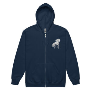 Women’s Zip Hoodie Horse (one horse on the front, another horse on the back)