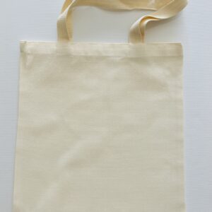 Reusable Canvas Tote Bag - Blank DIY Craft Bag (Beige)