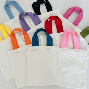 Small Canvas Tote Bag Bundle - 10 Blank DIY Craft Bags