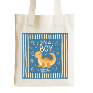 It's a Boy Baby Shower Favors Gifts Dinosaur Style – 6 DIY Decal & Tote Bag Bundle Kit